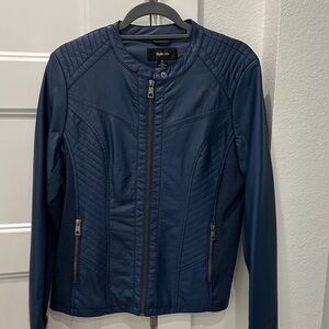 Style & Co. Navy Leather Jacket